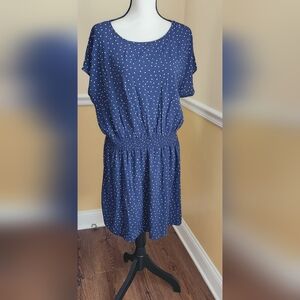 GAP Dark Blue White Polka Dot Top Dress Size XL EUC